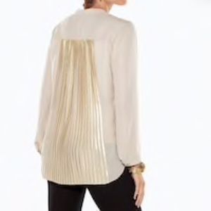 BLACK LABEL PLEATED FOIL BACK BLOUSE
